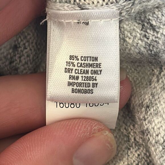 Bonobos Mens Cashmere Blend Quarter Zip Sweater Shirt size L Large Heather Gray - Picture 5 of 6